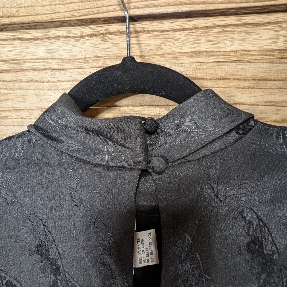 Notations Blouse Black Patterned Vintage Size 16 - image 7